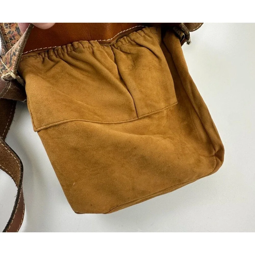 Patricia Nash Venezia‎ Crossbody Floral Brown Leather Strap Snap Slim Bag Purse